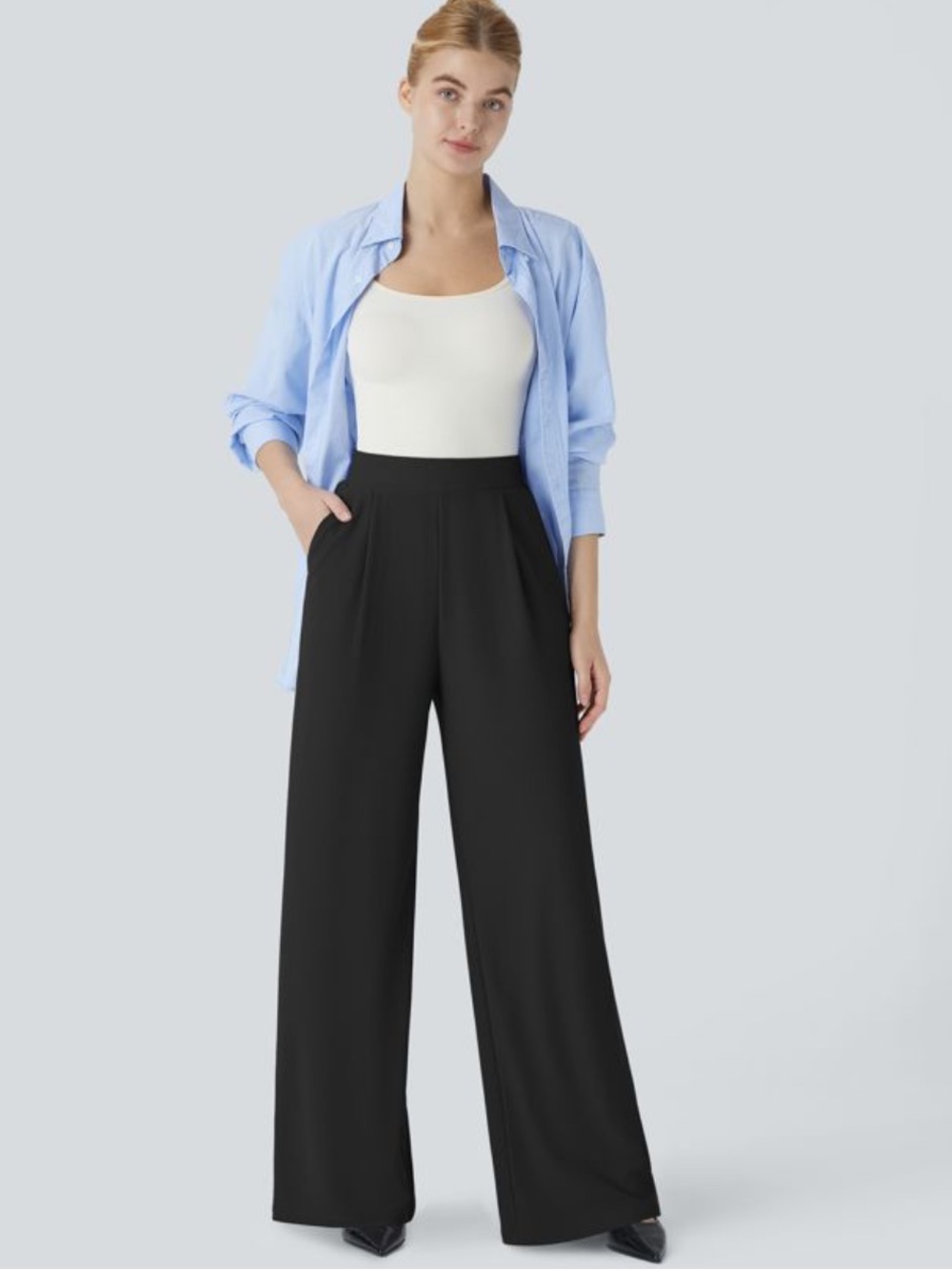Halara Flex Body Sculpt Waist-Slimming Pocket Wide Leg Pant